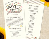 Carolina Wedding Program DIY PRINTABLE