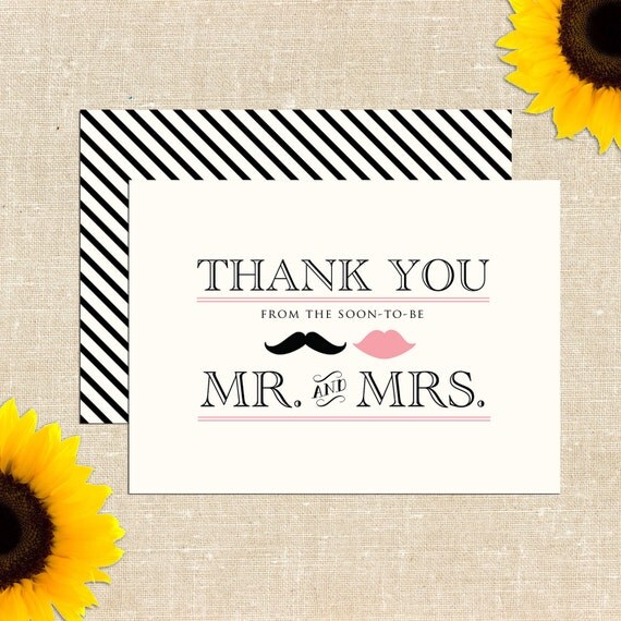 Vintage Mr. and Mrs. Thank You Cards by YellowBrickGraphics