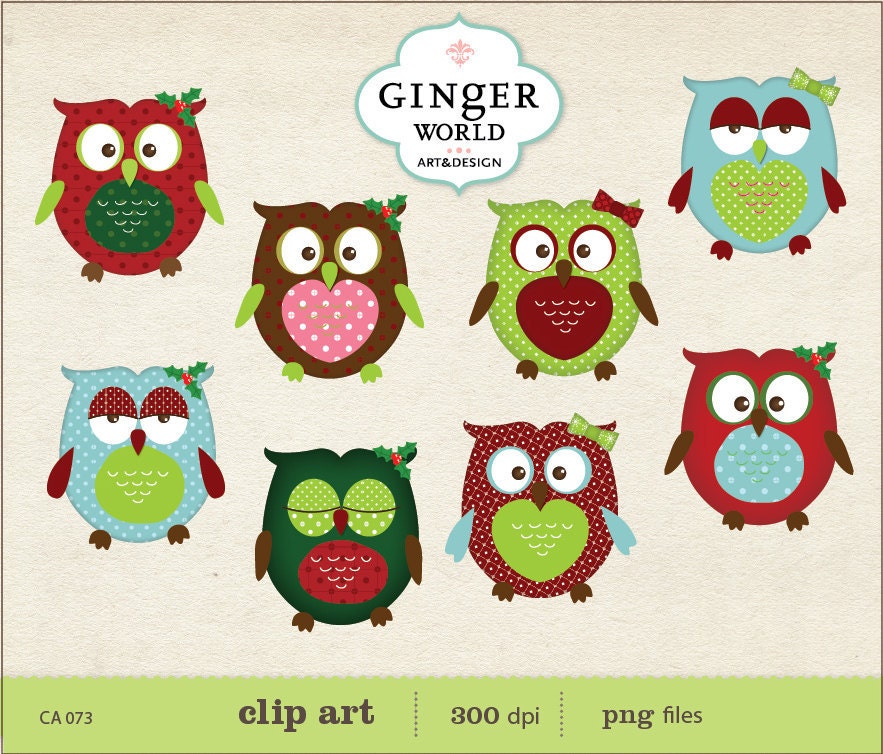 christmas owl clip art free download - photo #32