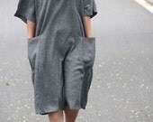 Chinese knot/4 big pockets blouse dress/3 colors/custom made