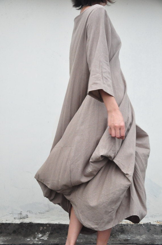 Great Wall/women/clothing/linen/cotton/pleated/long half sleeves/ dress/20 colors/custom made