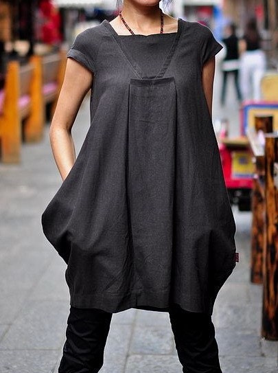 Hope/two collars two sides unique pockets blouse/3 colors/custom made