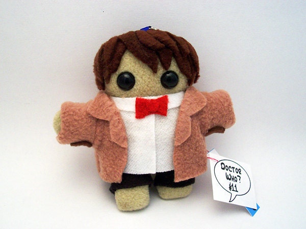Doctor Who Nine Ten OR Eleven Plush Doll Keychain stuffed toy Matt Smith David Tennant Christopher Eccleston