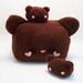 Baby Teddy Chocolate Truffle Bear Plushie Key chain kawaii stuffed toy in brown fleece