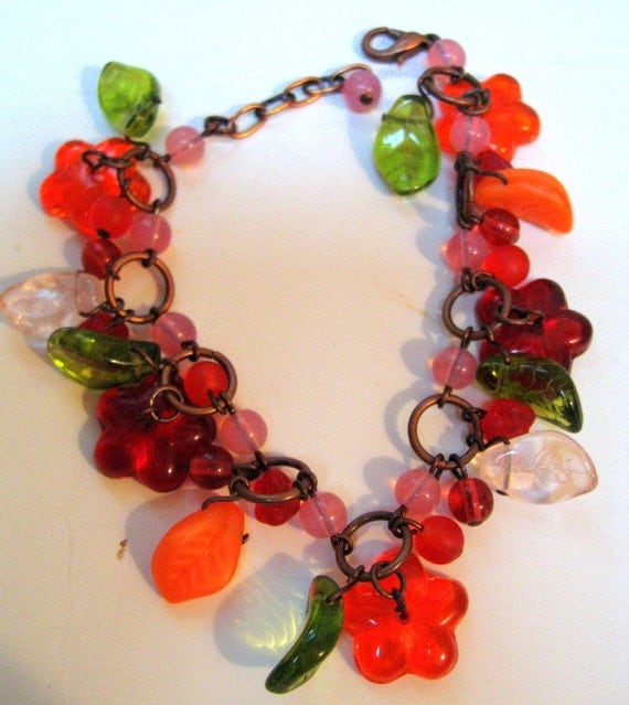 Vintage Bracelet Czech Bohemian Glass Beads
