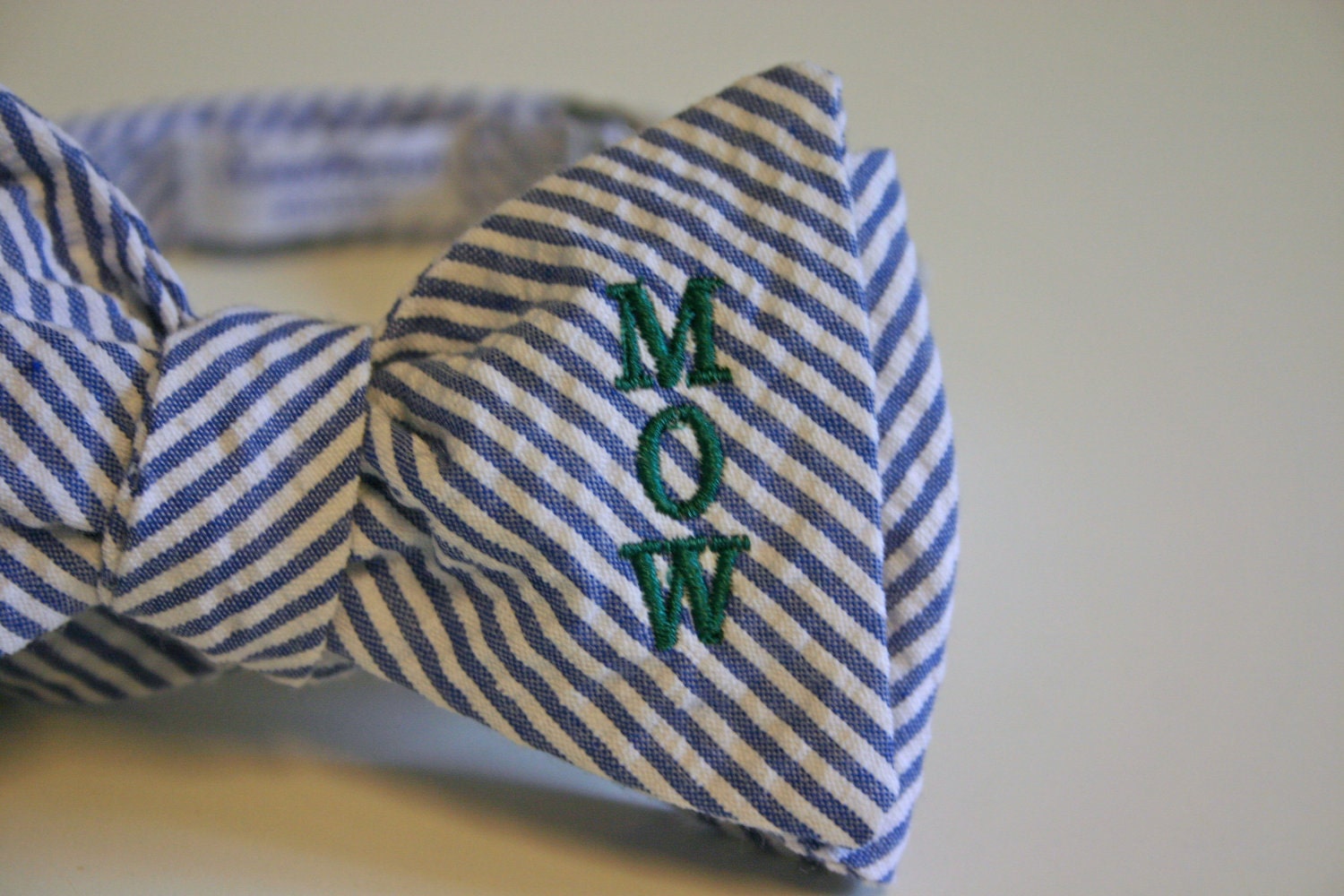 Monogrammed Bow Tie - Seersucker