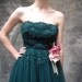 50s forest green tulle gown