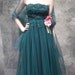 50s forest green tulle gown