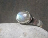 Sterling silver and labradorite ring, your size