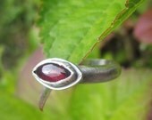 Sterling silver and garnet ring - your size