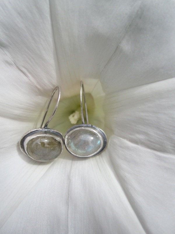 Sterling silver and labradorite earrings