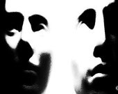 Married Man Woman Face Abstract Wall Art 11x17 Wedding Photography Art Print
