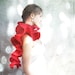 Red scarf felted wool ruffle red weddings for bridesmaid valentines day gift idea winter fashion