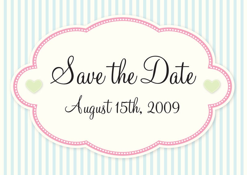 Vintage 50s tea party wedding save the date. Customisable printable digital file invites. Print as many as you like.