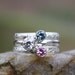 Birthstone Stacking Ring, 3 Family & Mother's Rings, two 4mm and one 5mm Gemstones, Sterling Silver, custom made