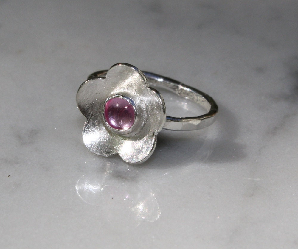 Flower Ring, Little Girl, Sterling Silver, Birthstones, Gemstones Custom made