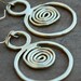 Spiral gold earrings - dangle earrings - gold plated dangle earrings with spirals