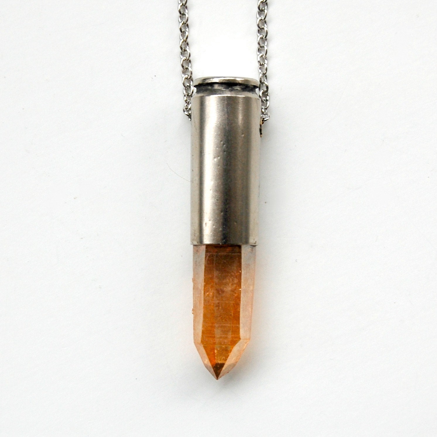 SKADI tangerine sunshine aura XL bullet crystal necklace