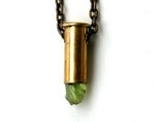 OBERON raw peridot mini bullet crystal necklace