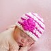 PDF Download Easy Crochet Pattern No 216 Basic Striped Beanie Chunky yarn photo prop sizes preemie, newborn. 0-3, 3-6 months