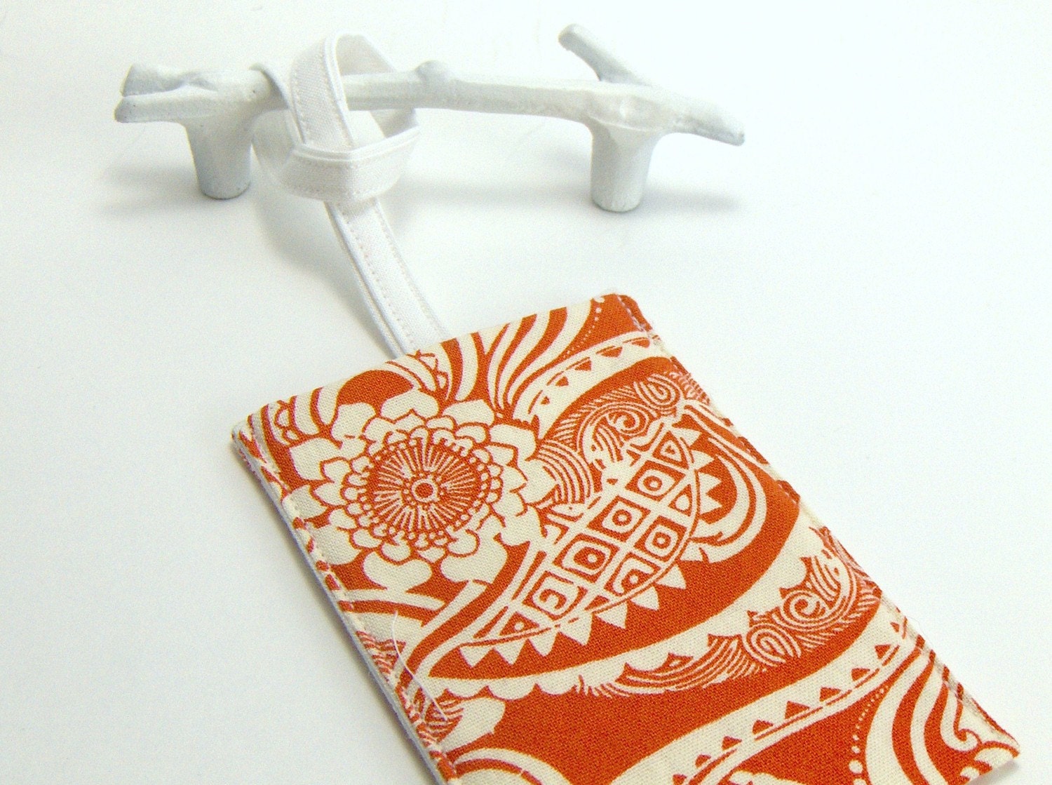Luggage Tag in Tangerine Cream