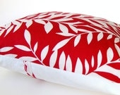 Pillow Cover / Throw Pillow /  Red Leaves / 18x18