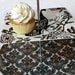 Modern Black and White 3 Tier Cupcake Stand with Damask, Butterfly & Cynthia Rowley by High Tea for Alice