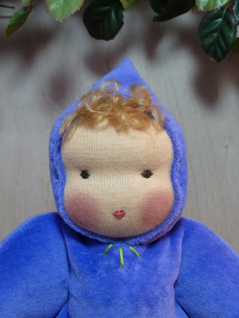 Large Sweet Pea Waldorf Doll 11 inch Iris Velour