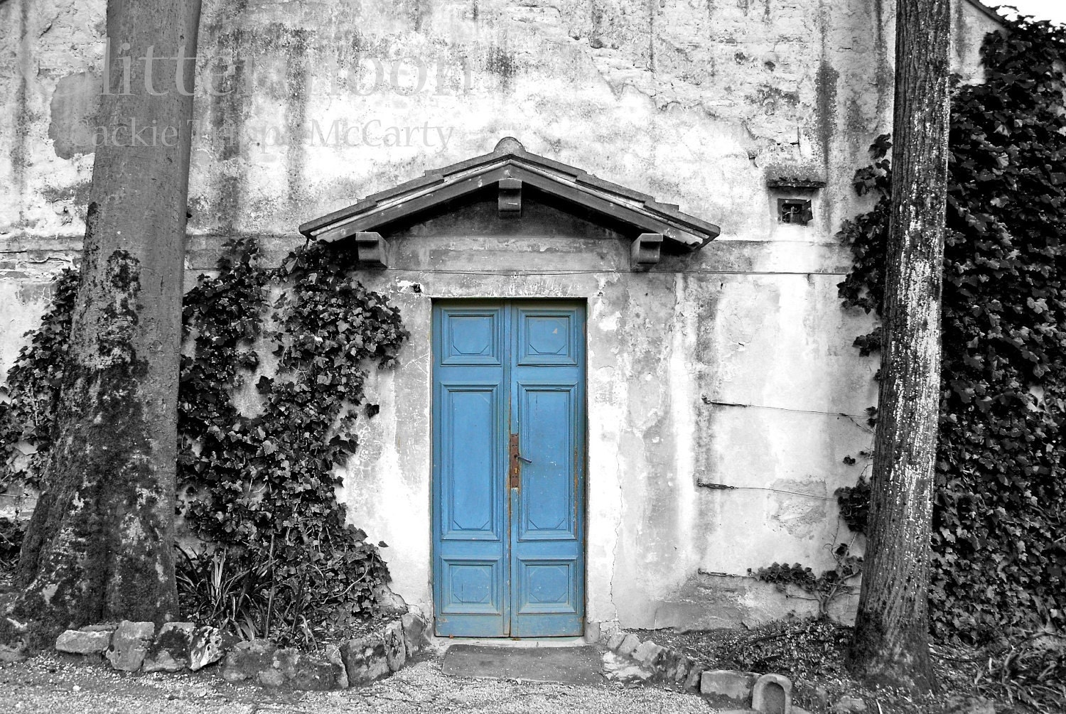 Blue Door in Florence (Italy): 5x7 Original Matted Photographic Print