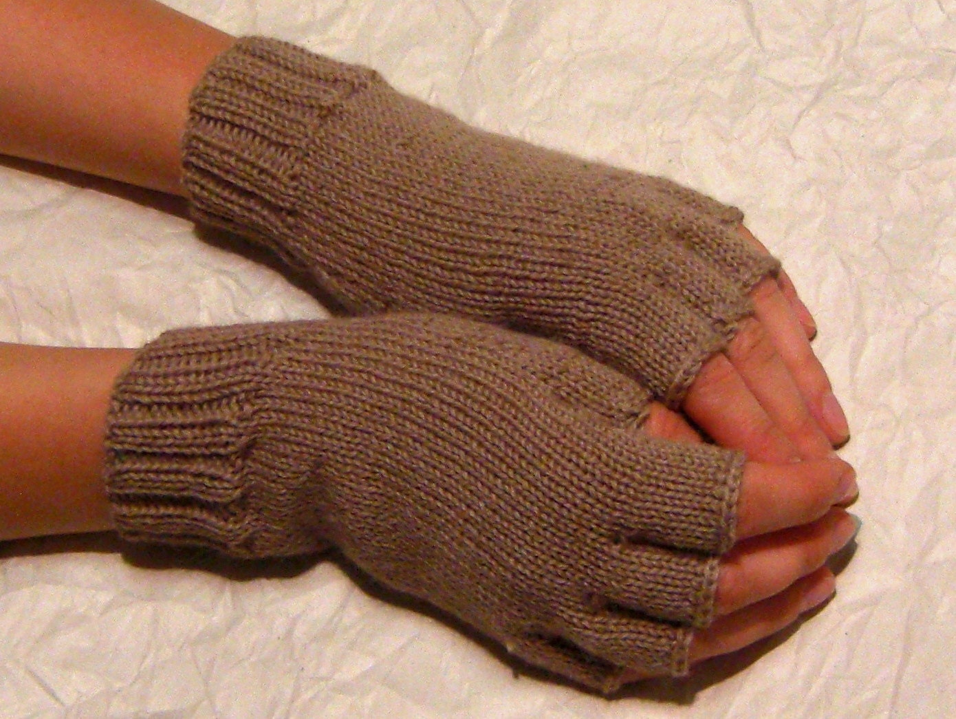 20% OFF Knitted Fingerless Gloves (Wrist Warmers, Arm Warmers, Fingerless Mittens, Fingerless Mitts) - Subdued tone