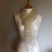Undyed handwoven organza silk shawl with cotton balls. RESERVED for Anna.
