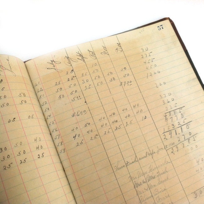 handwritten ledger 1918 to 1919 vintage handwriting by aisle29