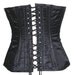 Black Satin Madonna Cone Bra Corset Top