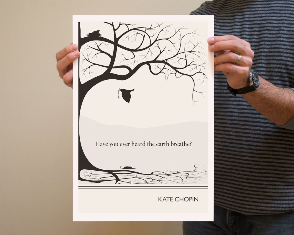 Illustration, Kate Chopin Quote, Fine Art Prints, Art Posters, Giclee Print Poster, Literary, Book Art Drawing