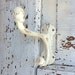 Ivory Wall Hook / Rustic Chic/Cast Iron/Barn Hook/ Metal Wall Decor /Distressed Shabby Chic Cream / Bathroom Fixture/Summer Home Decor