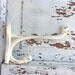 Ivory Wall Hook / Rustic Chic/Cast Iron/Barn Hook/ Metal Wall Decor /Distressed Shabby Chic Cream / Bathroom Fixture/Summer Home Decor