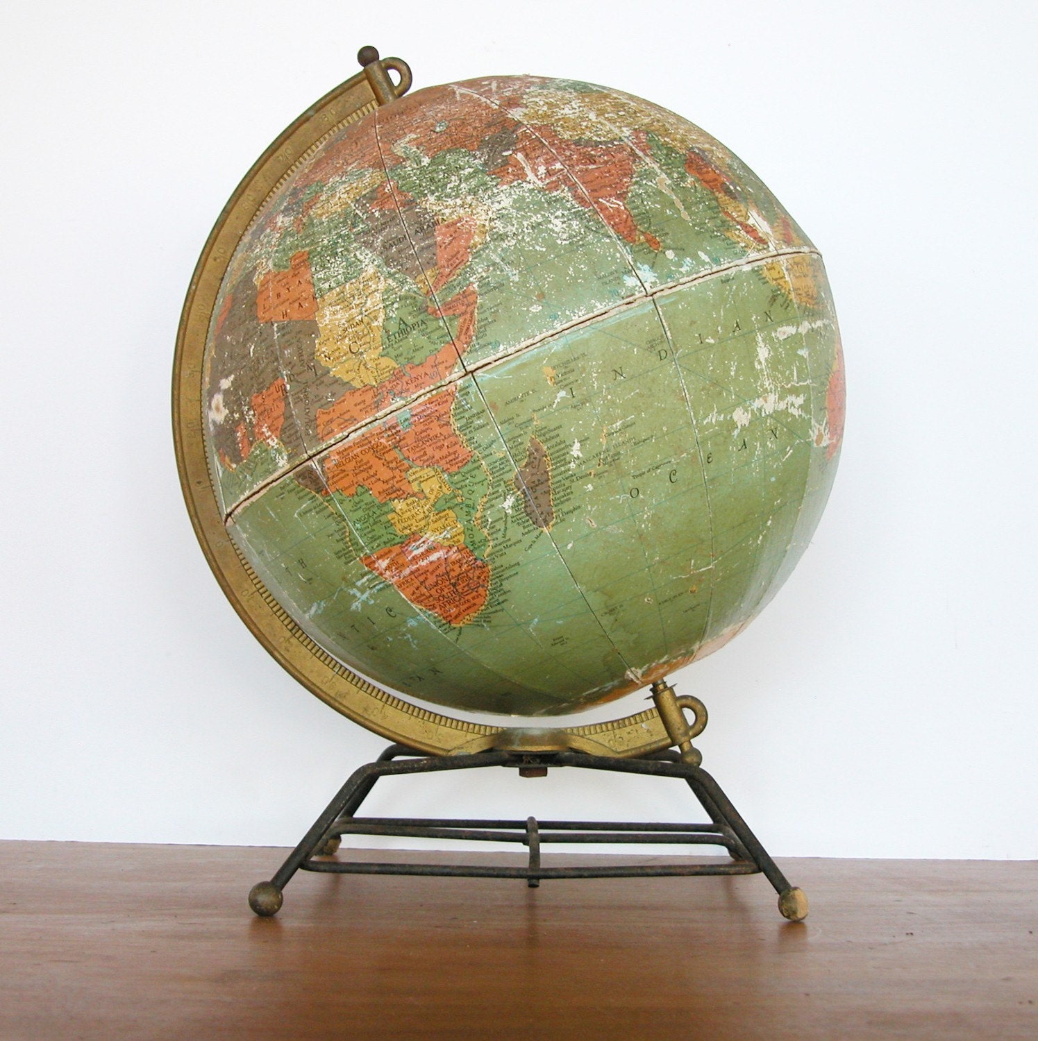Vintage 1950s Replogle Paper Lithograph Globe