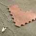 Brick Wall Necklace in Copper and Sterling Silver- Urban Jewelry- Industrial Jewelry- Bold Heart Necklace- Love Pink Necklace- City Life