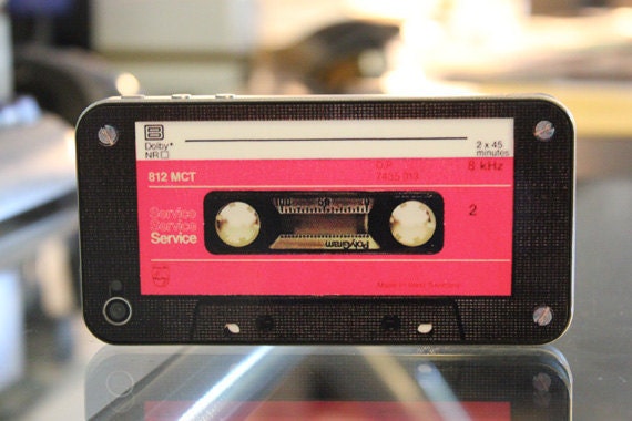 Pink Cassette Decal for iPhone 4 and 4S