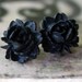 Black Rose Earrings - Gothic Lolita