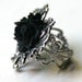 Victorian Black Rose Ring in Silver