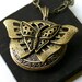 Steampunk Butterfly Moth Locket in Antique Bronze