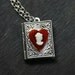 Alice In Wonderland Necklace Red Queen of Hearts Cameo Book Locket