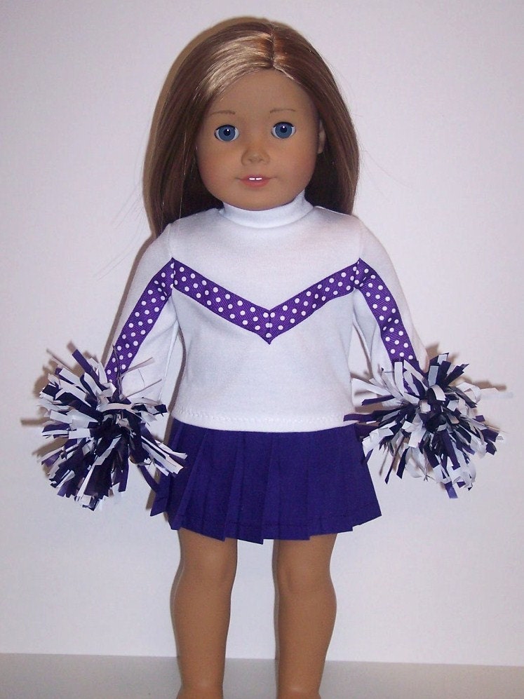 Purple Cheerleader Outfit for American Girl/Bitty Baby Dolls