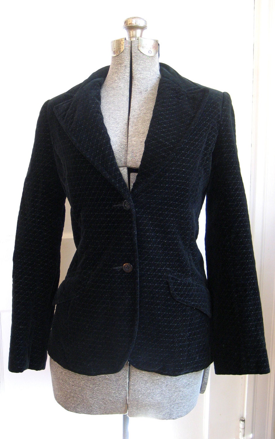Vintage 1980's Black Velvet Breckenridge Blazer Size S