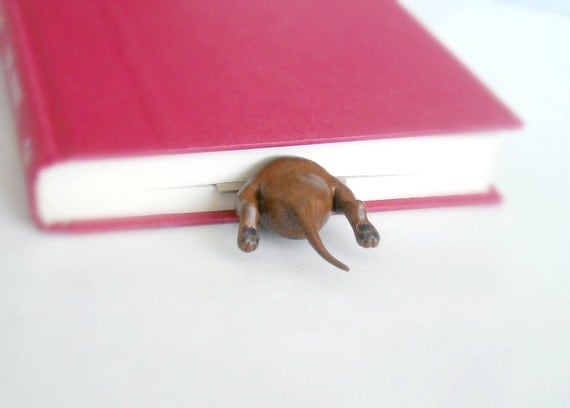 Dachshund in the Book, Dachshund Bookmark, Weenie Dog, Birthday Gift, Mothers Day Gift, Gifts for Mom, Unique Art Bookmark