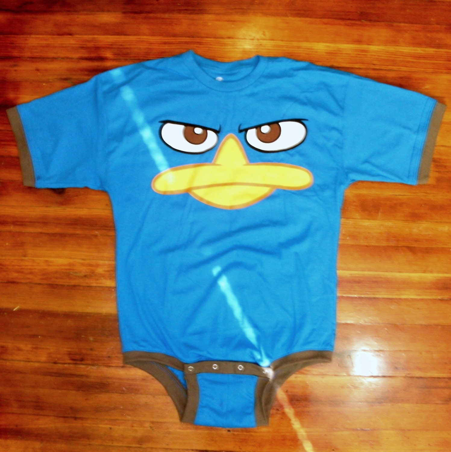 Perry the Platypus screen printed ADULT ONESIE with by aidankid