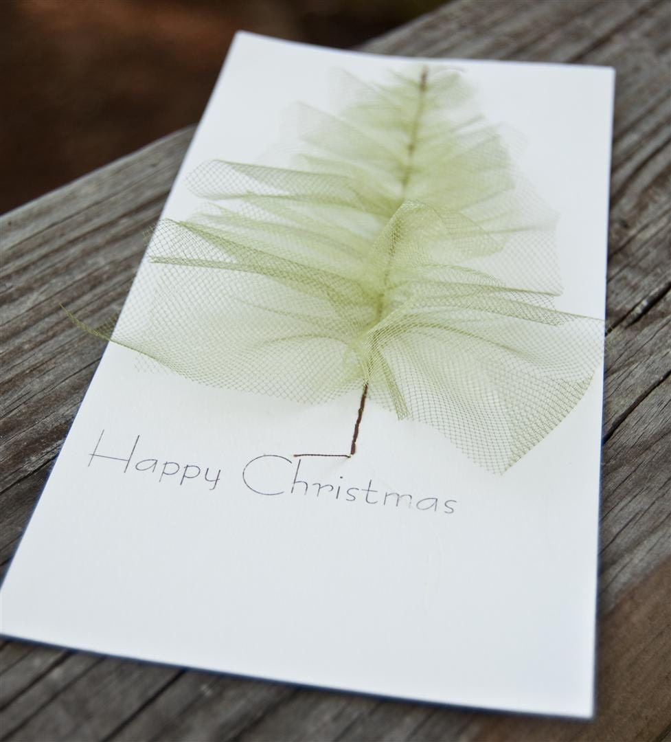 Stitched Tulle Christmas Tree - Christmas Card (set of 6)