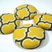 Button Fabric Covered 1.5 inch Quatrefoil Yellow Gray Marigold Set of 6