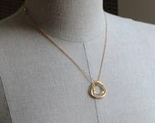 Gold Circle Necklace - Double Circles Necklace - Mother and Child Double Eternity Pendant Necklace - Mother Gift, Expecting Mommy, New Mom